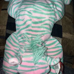 Ty Stuffed Animal - Pink and Mint Elephant